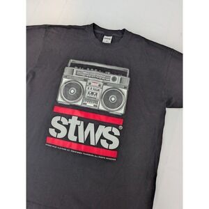 Streetwise STWS Boombox Graphic T-Shirt Black Mens 2X Heavyweight Made in USA